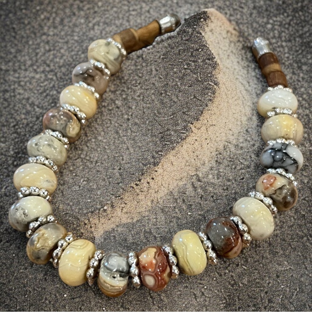 Handmade Crazy Lace Agate Bracelet
